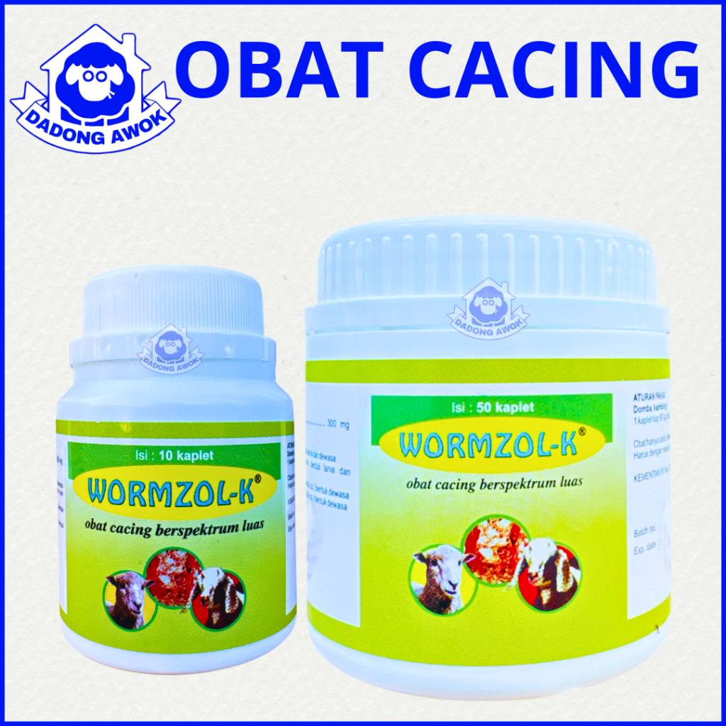 OBAT CACING KAMBING WORMZOL K 50 & WORMZOL K 10 Kaplet - WORMZOL B - WORMZOL KAMBING - FLUKICIDE