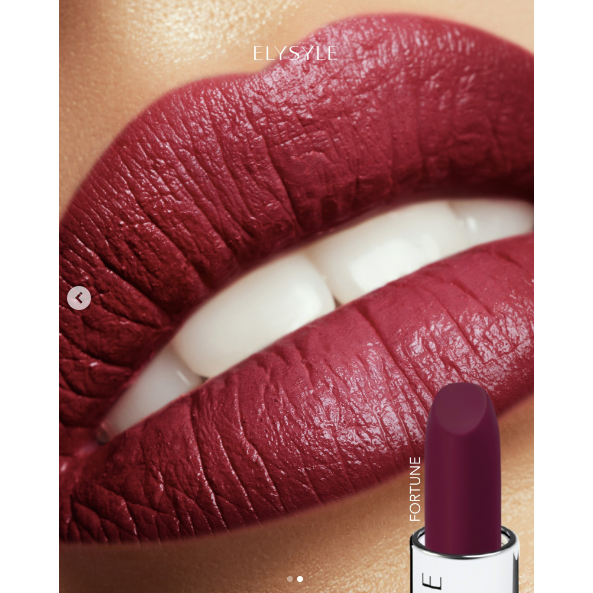 Elysyle Lipstik Velvet Glow Fortune Lip Color Lipstick Super Mewah Warna Merah Bata Maroon menawan E