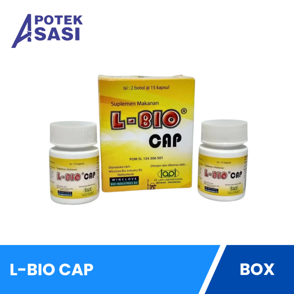 L-Bio Cap Box Isi 2 Botol @ 15 Kapsul - Membantu Memelihara Kesehatan Fungsi Pencernaan