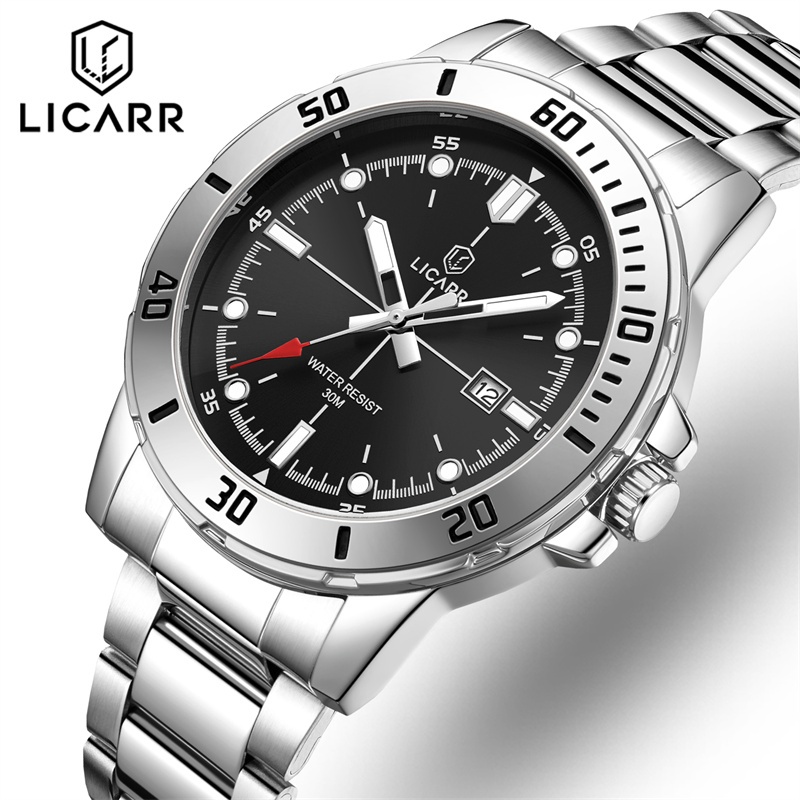 LICARR Jam Tangan Mewah Bisnis Cowok Original Jam Tangan Pria Merk Anti Air Mode Kasual Tanggal Jam 