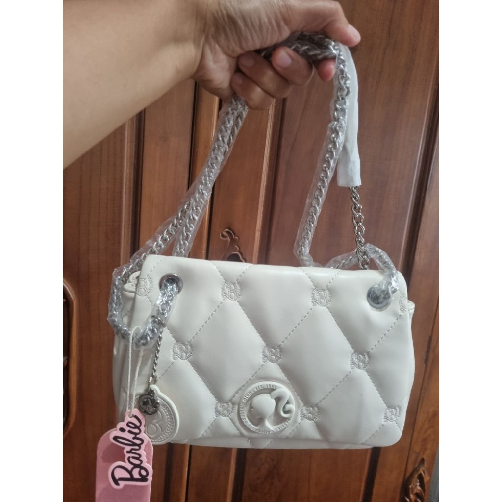 Tas slempang Barbie pillow white