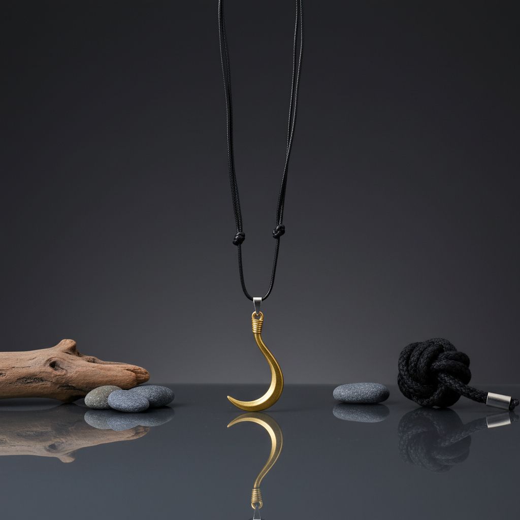 Kalung Tali bandul  Celurit Pria Keren