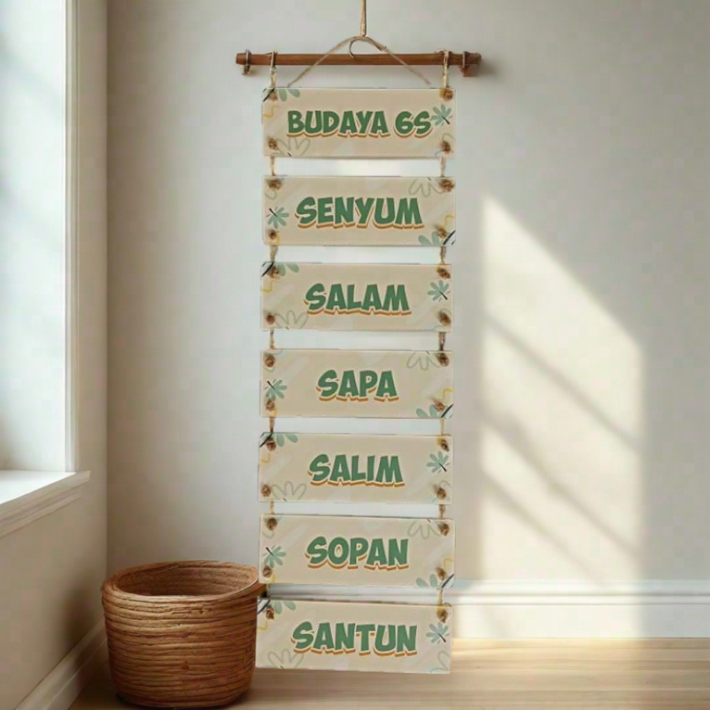 Dekorasi Dinding Aesthetic Tulisan Budaya 6S