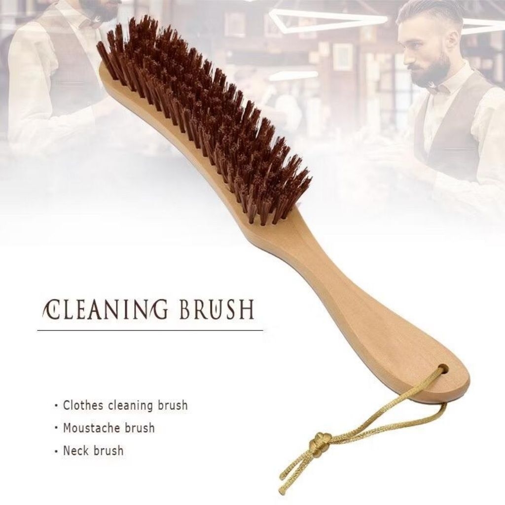 Sikat Badan Megami Barbershop Bahan Kayu Sintetis Pembersih Sapu Rambut Fade