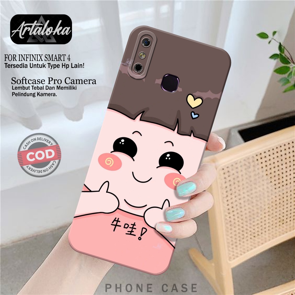 Case Hp Infinix Smart 4 Fashion Case Kartun Softcase Infinix Smart 4 Silikon TPU Pro Camera Casing I