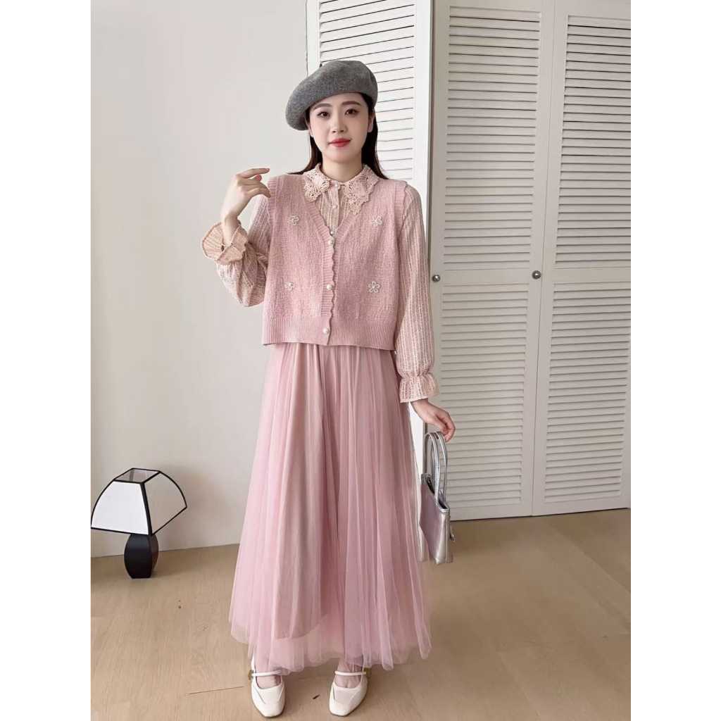 Dress HS05 Rose Gold Women Dress Wanita Dewasa Gamis Dewasa