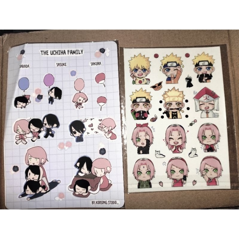 Stiker Naruto 1 Set NaruSaku SasuSaku Sakura Sasuke Sarada Uchiha Sasusakusara