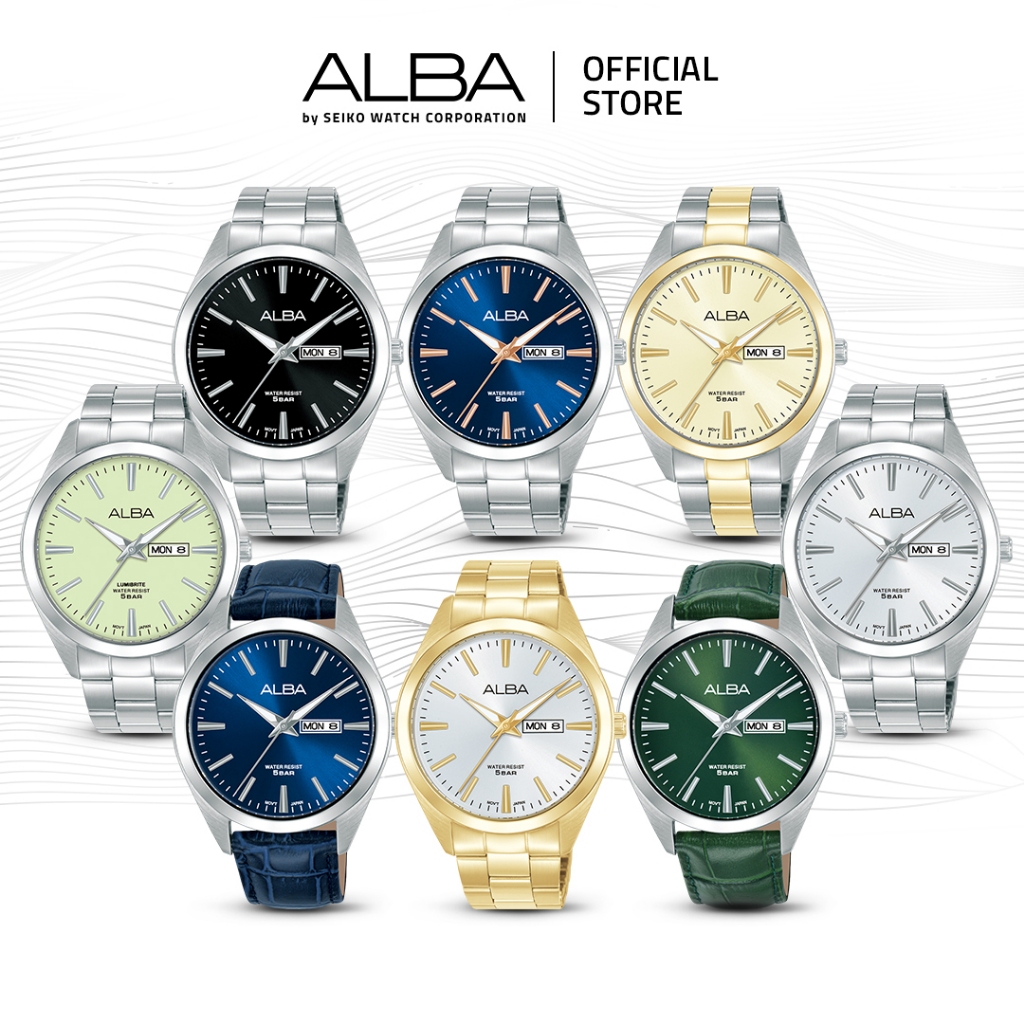 Alba  Jam Tangan Pria AJ6202 AJ6204 AJ6205 AJ6207 AJ6209 AJ6211 AJ6213 AJ6215 Quartz Collection