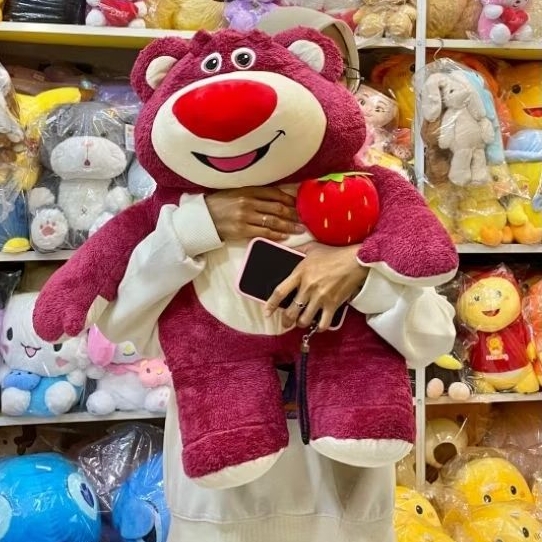 BONEKA PREMIUM LOTSO JUMBO STRAWBERRY IMPOR BONEKA BEAR LOTSO MINISO TOY STORY TRENDING VIRAL BONEKA