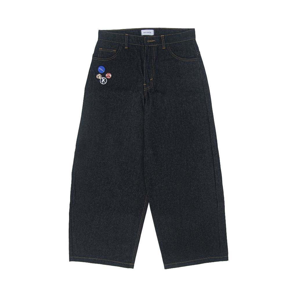 Kindlemates Baggy Jeans Raw Denim Blue Black