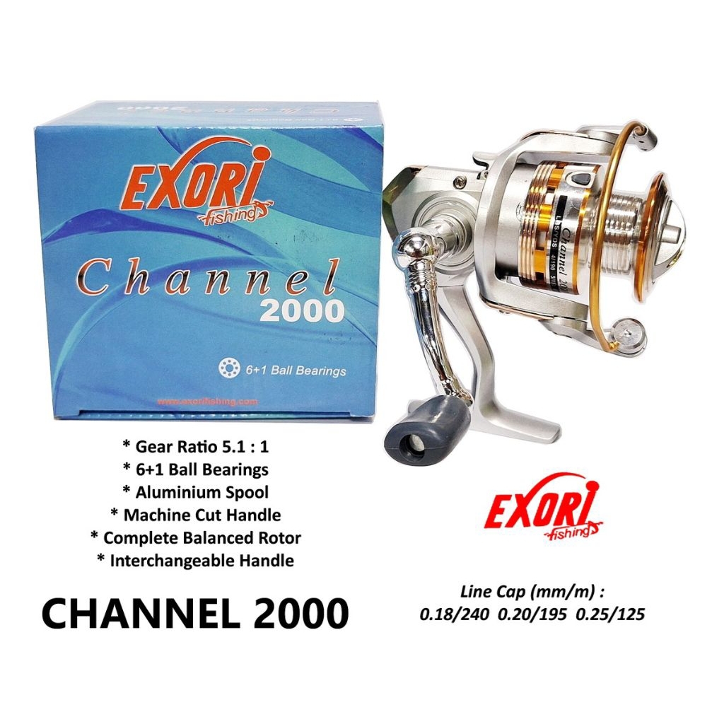 Reel Pancing Spinning EXORI 2000 SARASA Dan CHANNEL