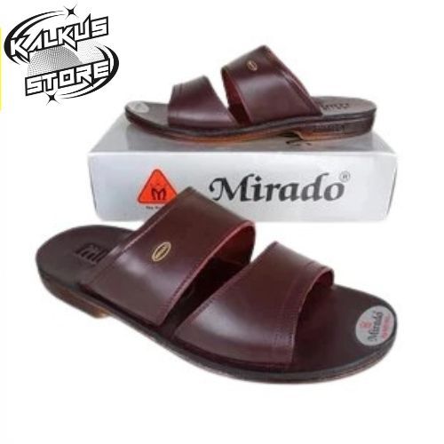 Sandal Pria Mirado Ban Dua Kulit Coklat Hitam casual