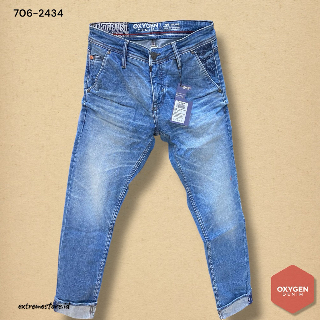 CELANA OXYGEN SLIMFIT,OXYGEN PREMIUM DENIM.| 706