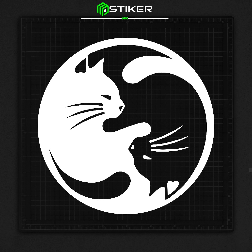 Cutting Stiker Kucing Variasi Motor Mobil Sticker Kucing Lucu Hologram Universal Lucu Timbul Keren N