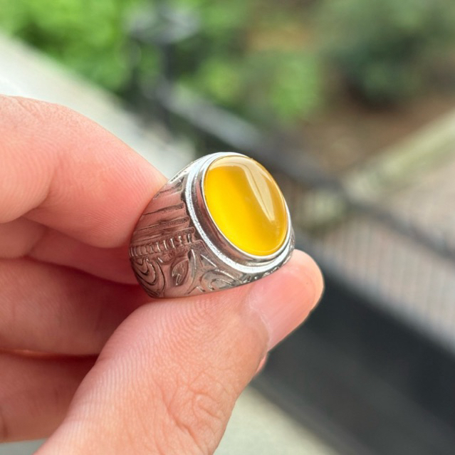 cincin Batu akik cempaka kuning