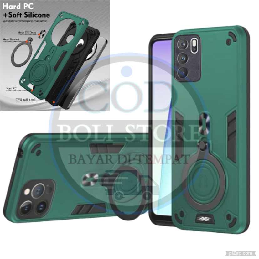 CASING HP UNTUK OPPO RENO 6 4G SOFTCASE ROBOT STANDING HIT RING DENGAN PELINDUNG CAMERA TERBARU