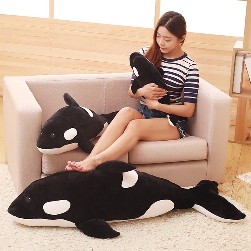 Mainan Boneka Paus Orca Jumbo Paus Pembunuh 85cm