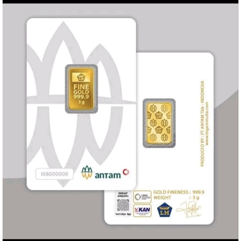 Logam Mulia Emas Antam 10 Gram - Kadar 99.99%, Kemasan Certicard, Keamanan Investasi