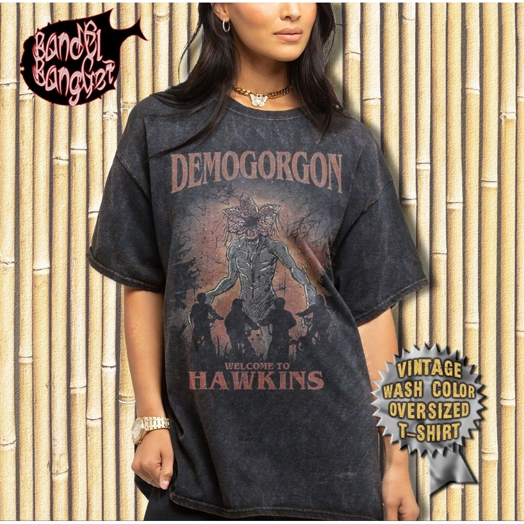 Demogorgon Stranger Things Shirt | Acid Wash Oversized Shirt