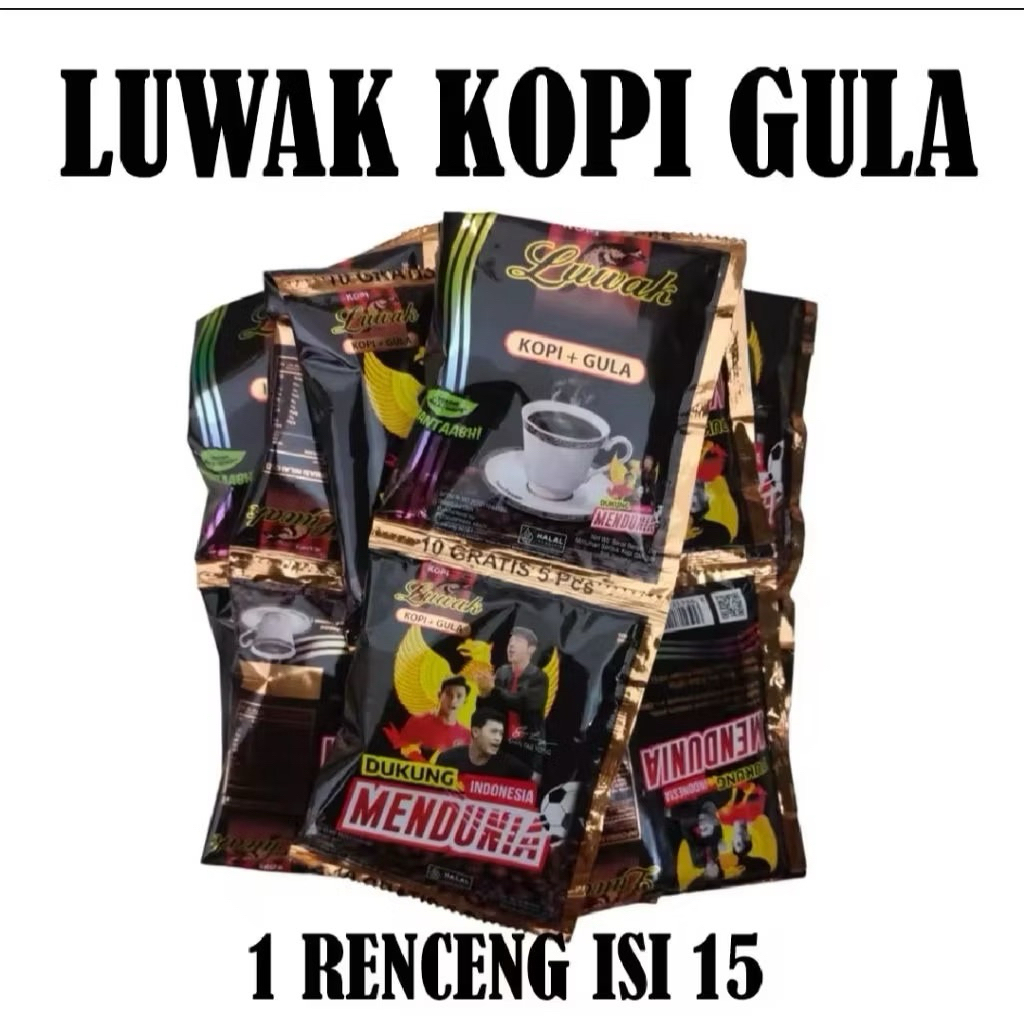 Luwak Hitam Kopi Gula Renceng 15 sachet (ecer)