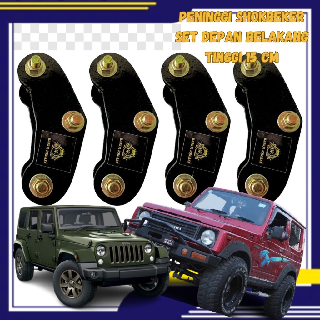 anting peninggi per daun 15 cm set depan belakang mobil jeep katana taft jimny foroza dll