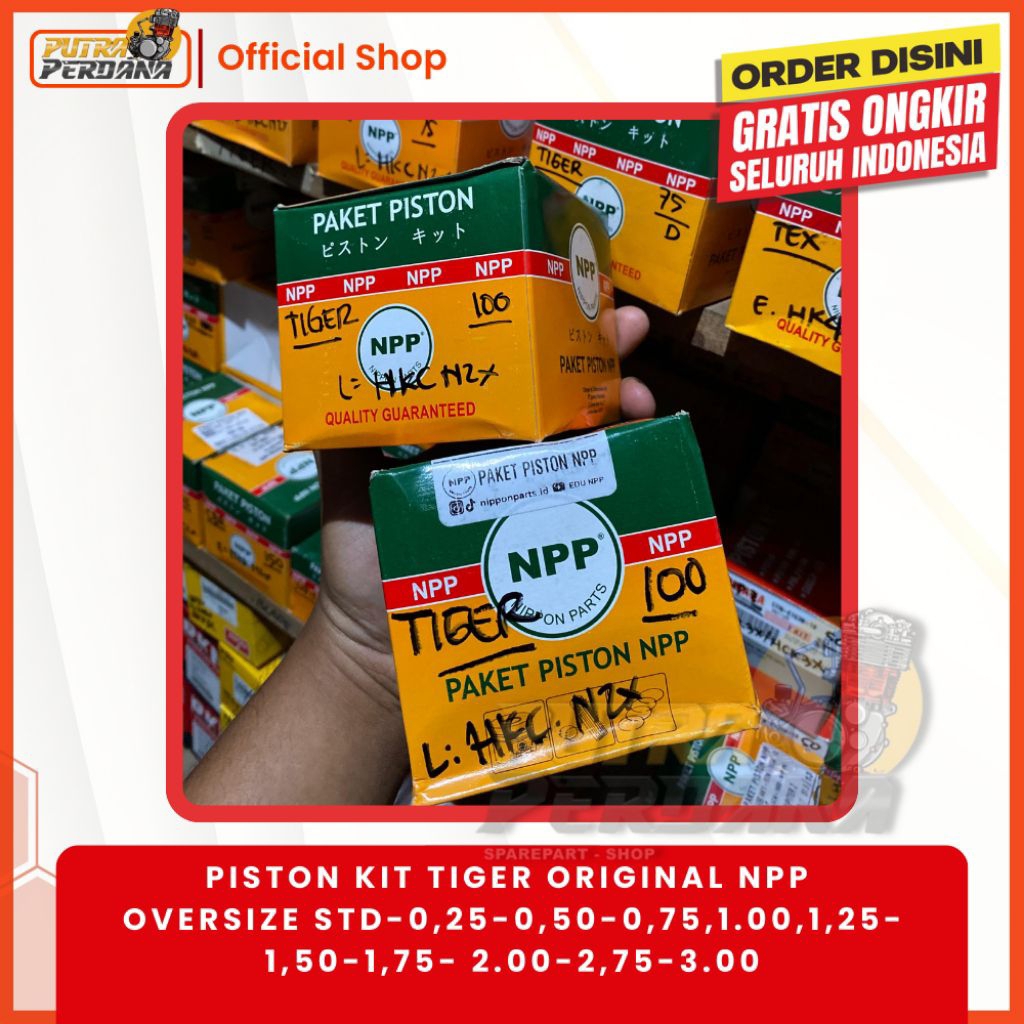 Piston Kit Tiger Original NPP STD – 3.00 | Piston Set Honda Tiger  NPP Original