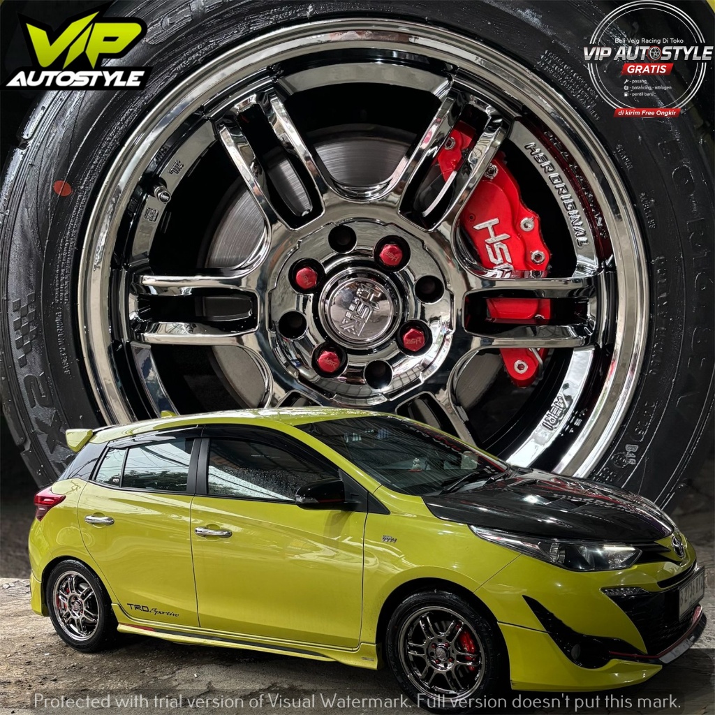 Modifikasi Mobil Yaris Pakai Velg Racing Hsr Aeri Ring 16 Blacak Chrome