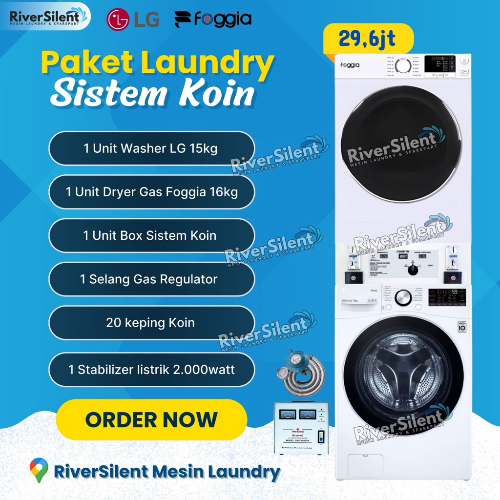paket mesin laundry self service foggia | mesin laundey coin