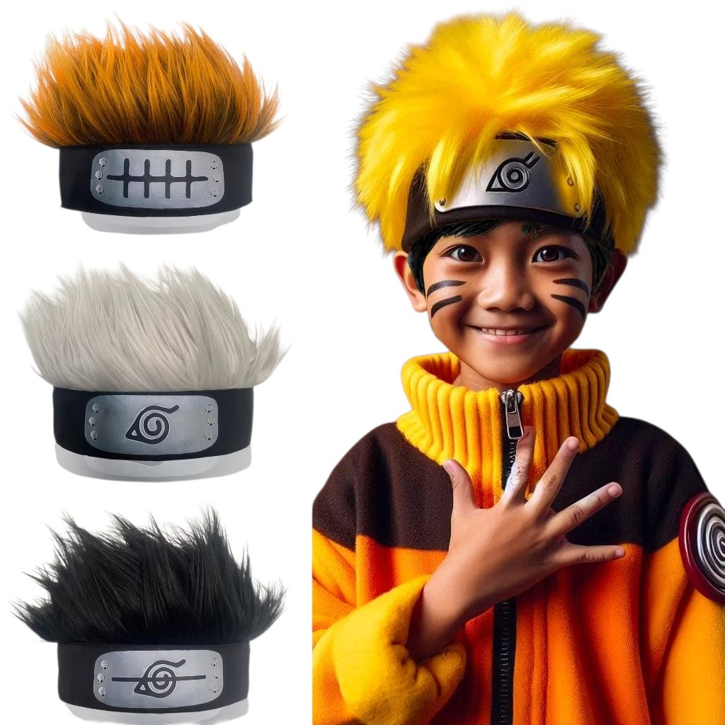 Naruto Topi Rambut, Topi Rambut Cosplay Pria, Topi Rambut Cosplay Naruto,