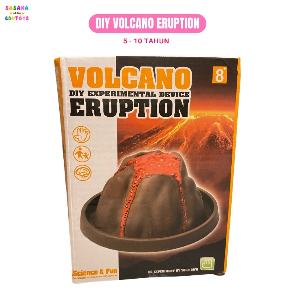 SASANAEDUTOYS DIY Volcano Eruption – Kit Eksperimen Sains Gunung Berapi Anak 5–10 Tahun | Mainan Edu