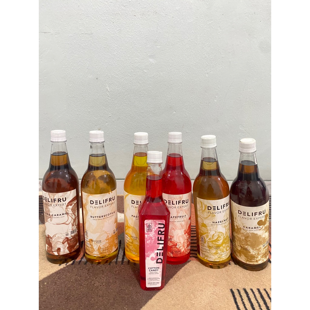 Delifru Caramel Sauce 1000ml/Fruit Mix 1000g/ Vanila Syrup 1000ml/Popcorn/Lychee/Raspberry 1000ml