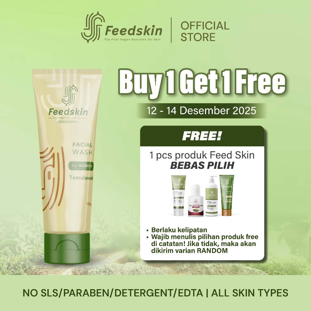 FEED SKIN Facial Wash Temulawak  | Sabun Jerawat Wanita | Sabun Anti Komedo | Sabun Kulit Berminyak