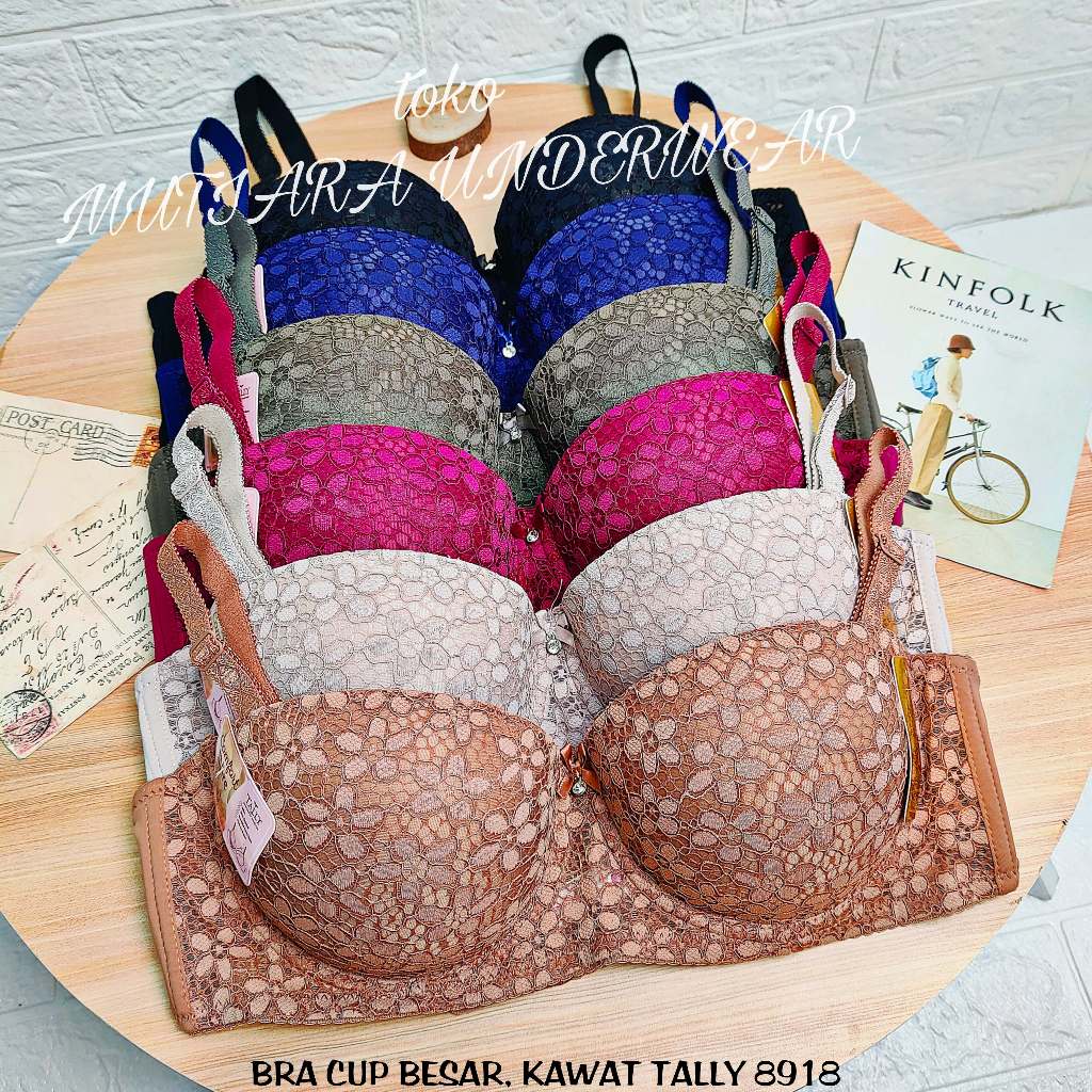 Bra Cup 1/2 Tally 8918 Cup D Kab Besar Pakai Kawat Semi Push Up / BH TALLY 8918  Ukuran 38-44D