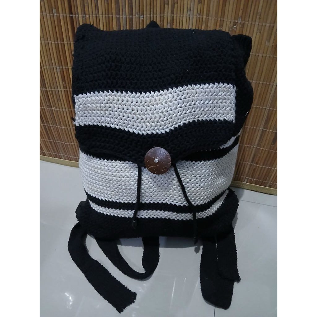 PL tas ransel serut rajut kode 22102 ada furing