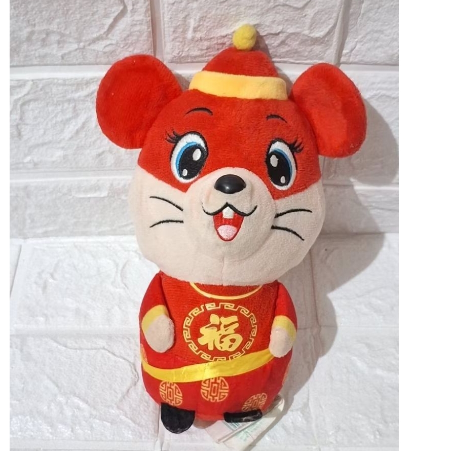 boneka tikus rat merah shio imlek gong xi facai boneka shio tikus
