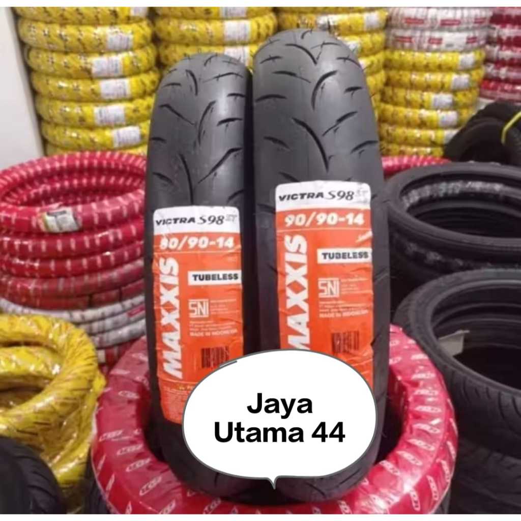Sepasang Ban Maxxis 80/90-14 & 90/90-14 Victra Tubeless Sepasang Ban Maxxis 80/90-14 & 90/90-14 Vict