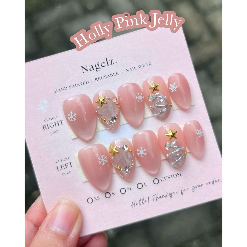 Holly Pink Jelly - PRESS ON NAIL / KUKU PALSU / NAIL ART / KUKU PALSU MURAH / KUKU PALSU MEDAN / PRE