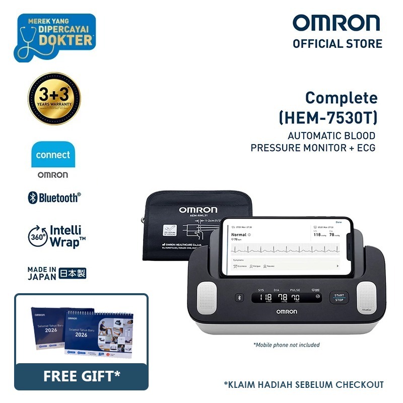 Omron BPM HEM-7530T (OMRON Complete) Tensimeter Digital + EKG