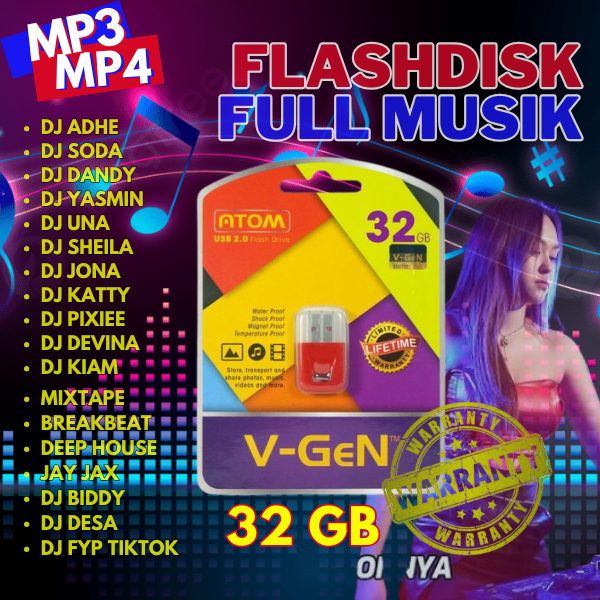 F1ASHD1SK USB Musik & Video Lagu DJ untuk Mobil Speaker TV Laptop - RX32
