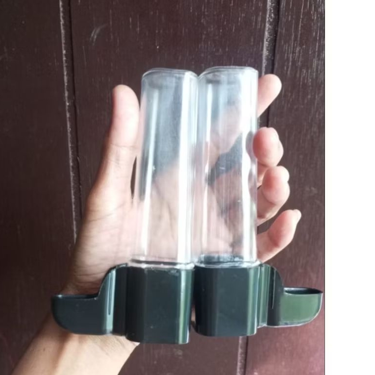 Wadah Pakan Burung Tempat Makan Minum Dispenser Tabung Panjang Hamster Love Bird Kenari Murai Merpat