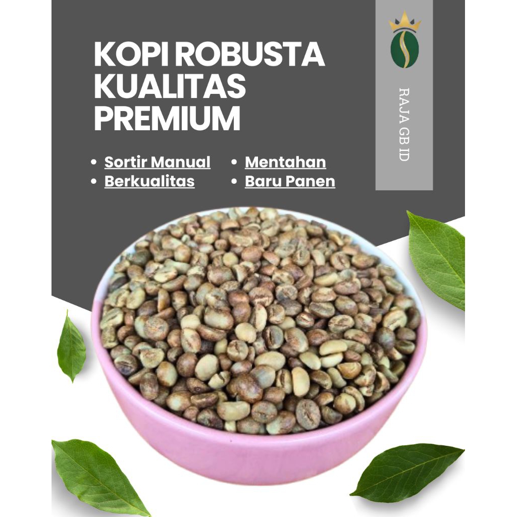 Kopi Robusta Green Bean / pisah kulit | Biji Kopi Robusta mentah 1000 gram dan 500 gram | Biji Kopi 