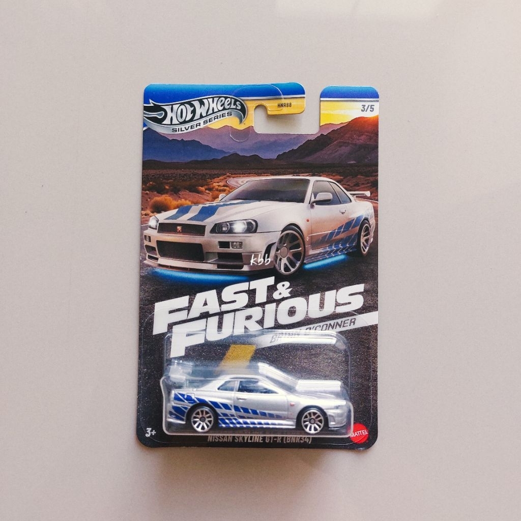 Hotwheels Nissan Skyline GTR R-34 Fast & Furious Error Tampo Polos Authentic Mattel 100%