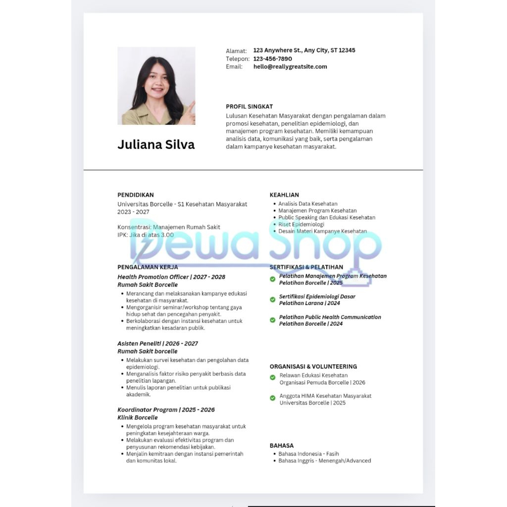Template CV Aesthetic / ATS Friendly – Editable di Canva – Format CV Modern