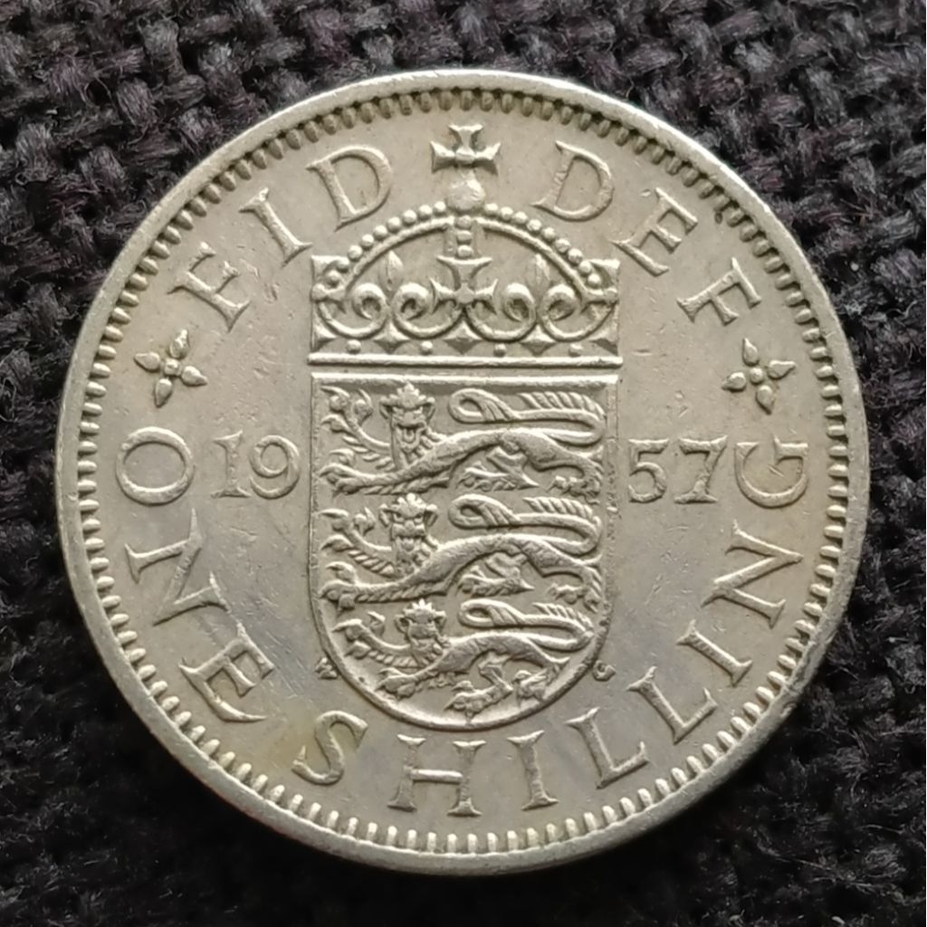 Koin Kuno Inggris 1 Shilling 1954-1963 Ratu Elizabeth II