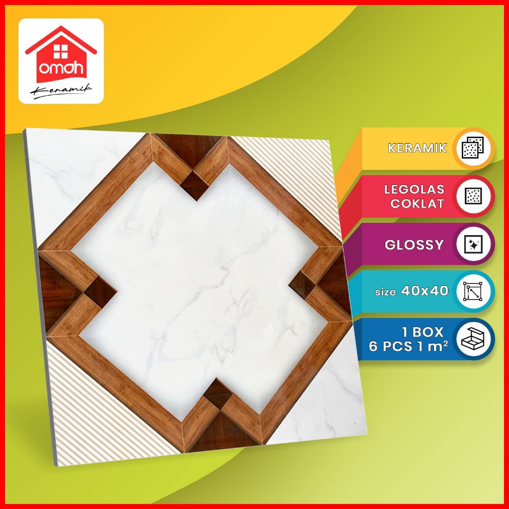 Keramik Lantai Kilap CLIO 40x40 Legolas Coklat