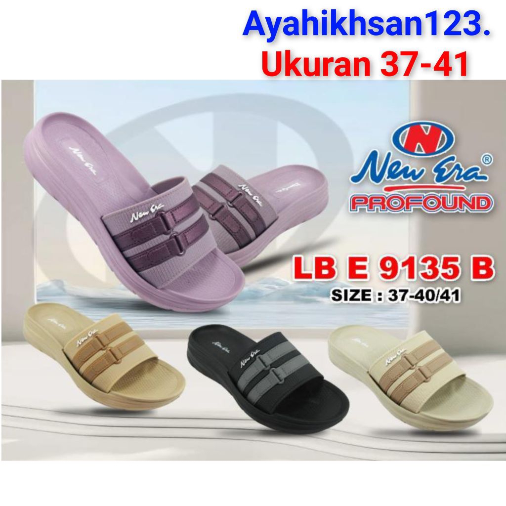 NEW ERA 9135 sandal slop karet wanita/perempuan ukuran 37-41