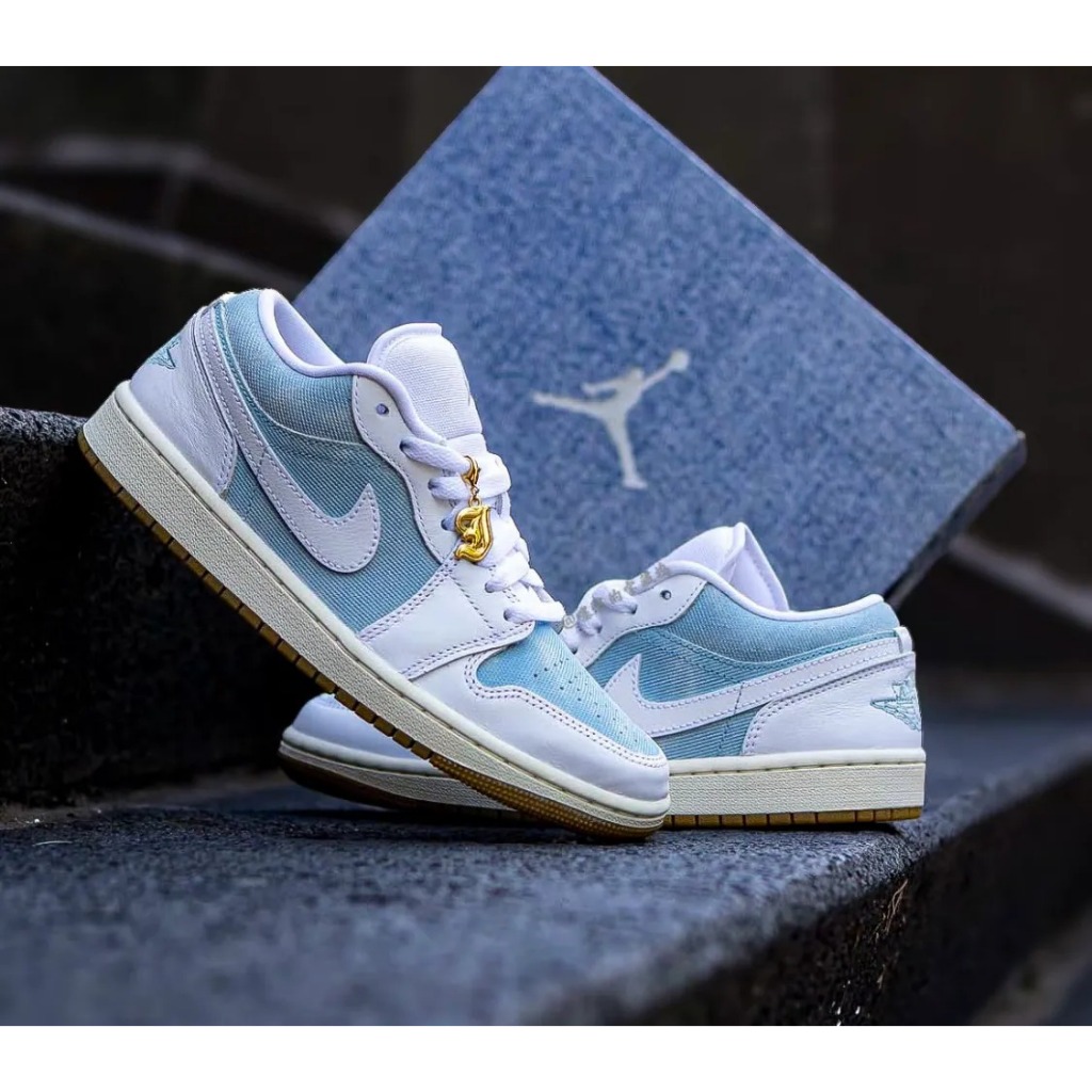 Air Jordan 1 low Denim worn blue Womens Original