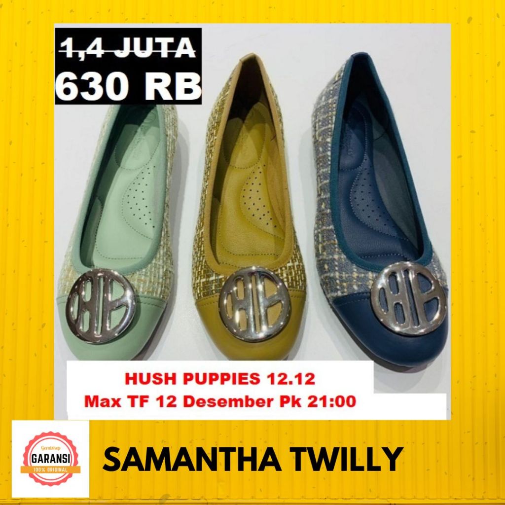Sepatu flat Hush Puppies Wanita seri SAMANTHA TWILLY HushPuppies ORIGINAL 100%