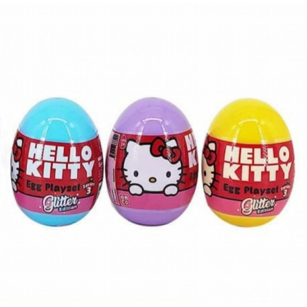 Emco Helly Kitty Egg Playset Series 3 Glitter Edition - Mainan Figur Hello Kitty Mini