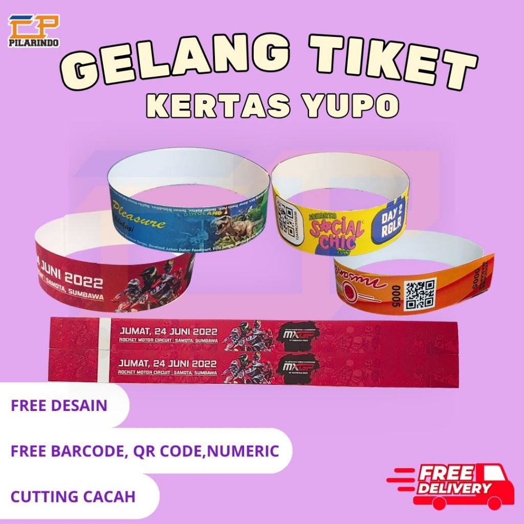 Cetak Gelang Tiket Anti Air Custom / Konser / Kpop / Event / Konser / Wahana